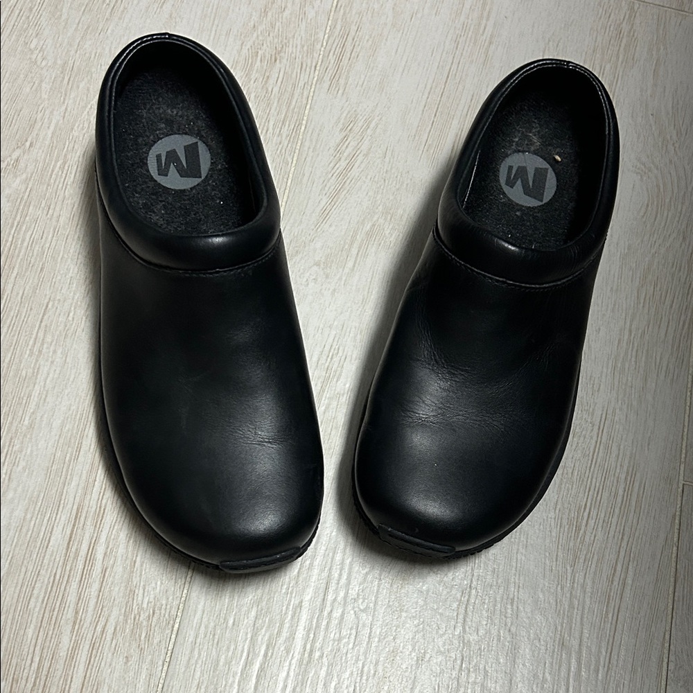 Merrell Black Leather Mules